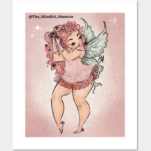 Vintage Cherub Fairy (option with background) Posters and Art